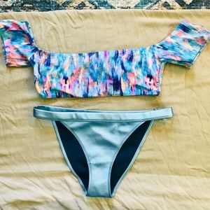 Missguided Pastel Off-the-Shoulder Bikini Set 8